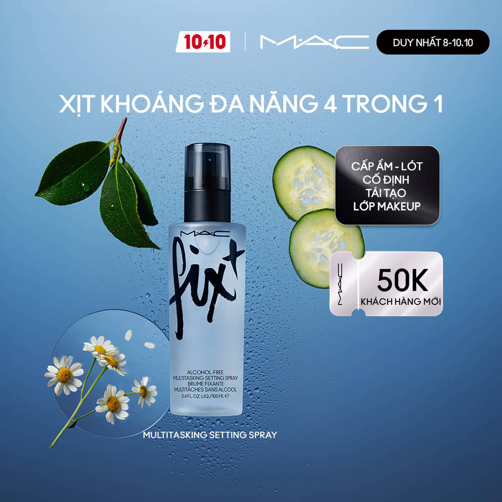 Xịt khoá nền MAC Fix+ Multitasking Setting Spray | Xịt khoá đa năng 4-trong-1, không cồn 30ml, 100ml