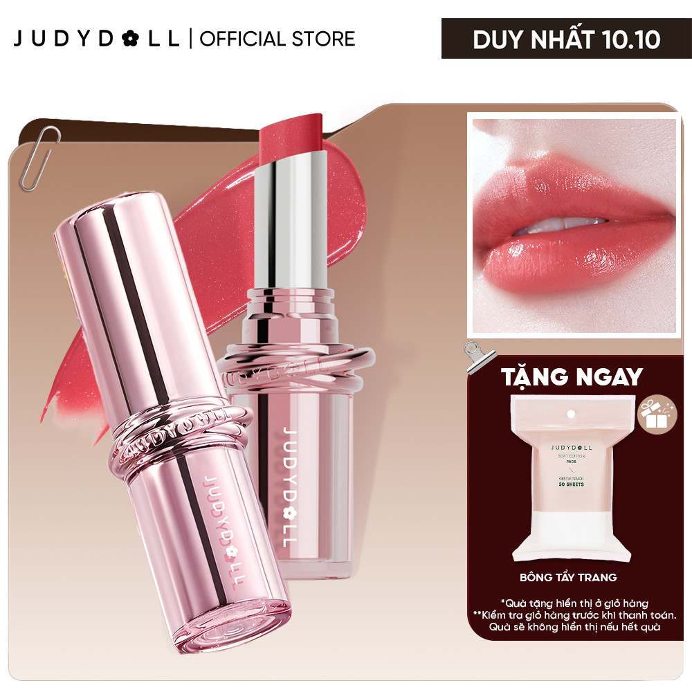 [MỚI] Son Dưỡng Có Màu JUDYDOLL Stay Shine Lipstick Căng Bóng Dưỡng ẩm Collagen PDRN Khóa màu Lâu trôi 3g