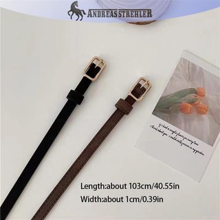 Onetimingfine Retro Pháp Thắt Lưng Da Nữ Unisex Thắt Lưng Khóa Thắt Lưng Nữ Quần Jean Thắt Lưng Nam Thắt Lưng Mỏng Thắt Lưng VN