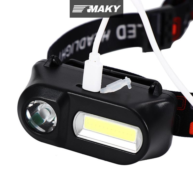 Newwellknownepic Đa Năng Cổng Usb Sạc Đèn Pha Cob Ngoài Trời Khẩn Cấp Đèn Pin 18650 Câu Cá VN
