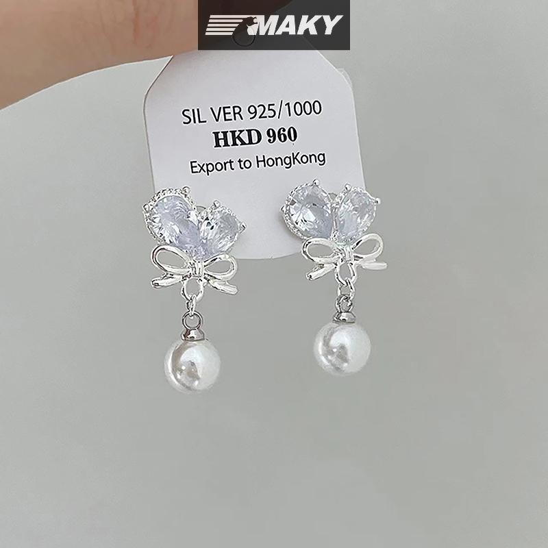 Newwellknownepic 1 Cặp Phong Cách Hàn Quốc Xanh Zircon Ngôi Sao Mặt Trăng Bông Tai Dành Cho Nữ Tinh Tế Ngọt Ngào Dễ Thương Tính Khí Bông Tai Trang Sức Cưới VN