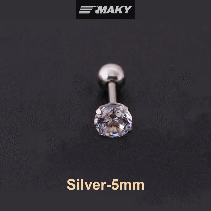 Newwellknownepic 1 Cái 4 Prong Bông Tai Đính Kim Cương Giả Dành Cho Nữ / Nam Tragus Sụn Tiêu Chuẩn Lobe Trang Sức Quà Tặng VN