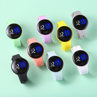 Đồng hồ điện tử LED tròn có dây đeo mềm Đồng hồ thể thao Đồng hồ kỹ thuật số nhẹ Quà tặng cho bé gái và bé trai tuổi Teen