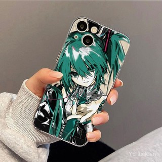 Ốp điện thoại trong suốt hai chiều Hatsune Miku Fashion Girl Style Thích hợp cho iPhone 17promax 16 15promax 14pro 13 xr 17air 16plus 15pro 14promax Vỏ chống sốc chống mồ hôi