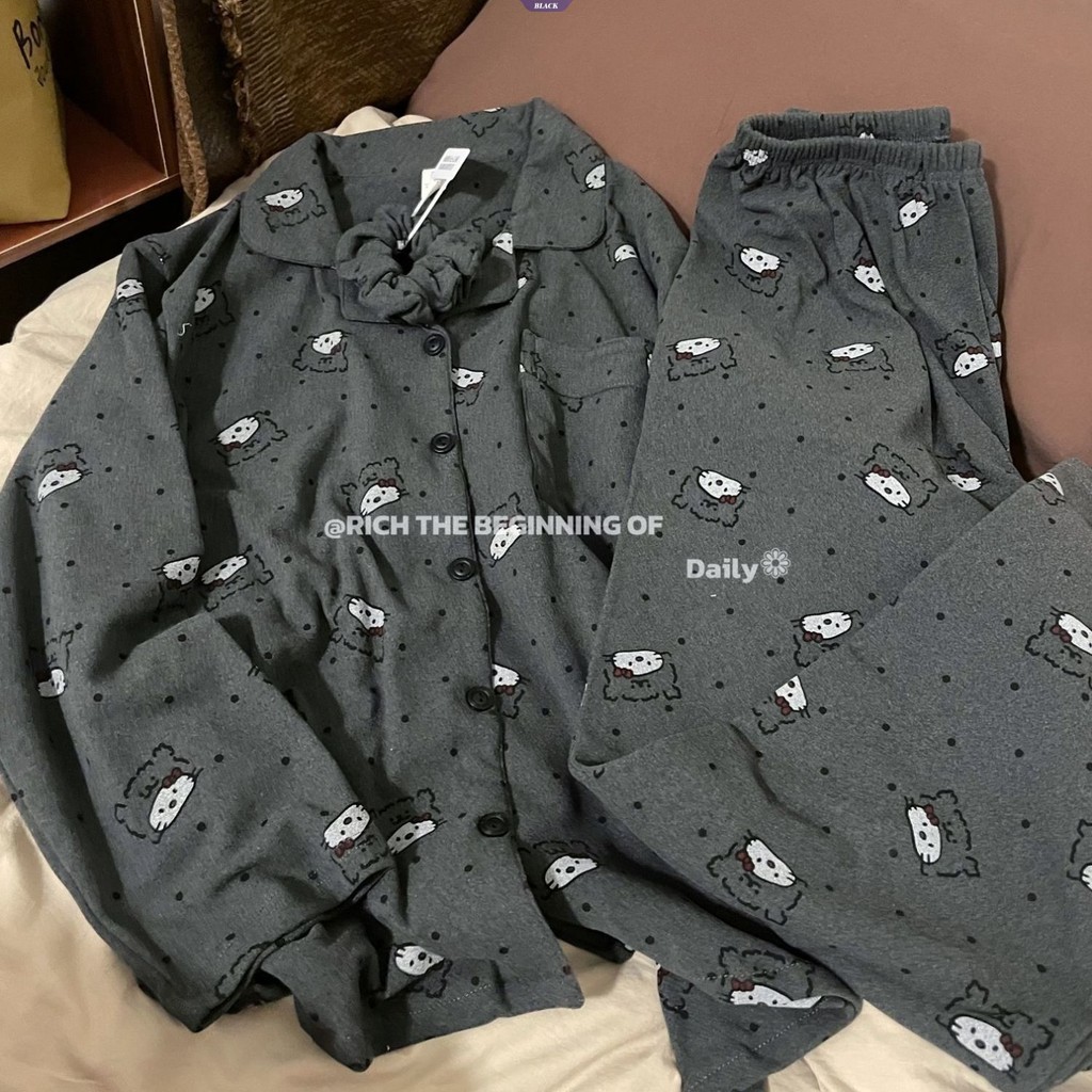 Bộ Đồ Ngủ Nữ Mùa Đông Velvet Ấm Áp, Phù Hợp Mặc Ở Nhà