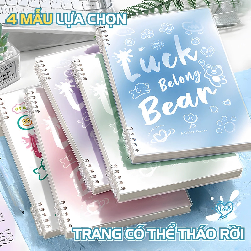 Sổ Còng B5 120 Trang Luck – Sổ Tay Học Sinh Bìa Nhựa Bền Đẹp Có Thể Tháo Rời Lõi Kèm Theo