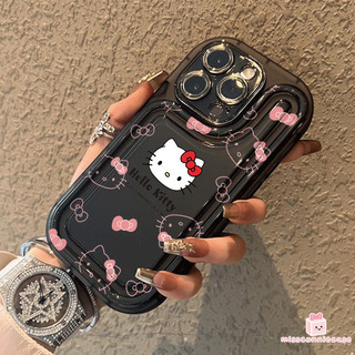 Ốp lưng tương thích cho IPhone 13 12 17 15 14 11 Pro Max Air 7Plus XR XS X Max 8 15 14 7 Plus SE Phim hoạt hình sáng tạo Hello Kitty Vỏ mềm dày trong suốt