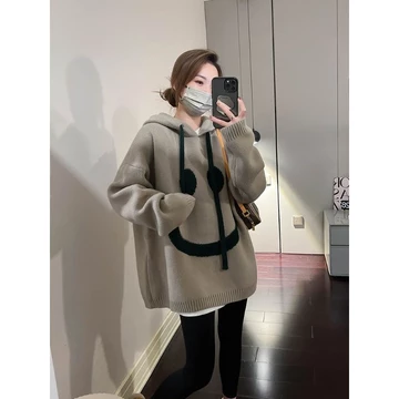 [Giảm Giá Sản Phẩm Mới] 40-90kg Áo Len Bé Gái Béo Sister Top Plus Size Áo Len Chính Hãng Hàn Quốc Nữ Xuân Thu Phong Cách Mới Phiên Bản Hàn Quốc Áo Len Dày Có Mũ Trùm Đầu Plus Kích Thước Quần Áo Nữ Béo