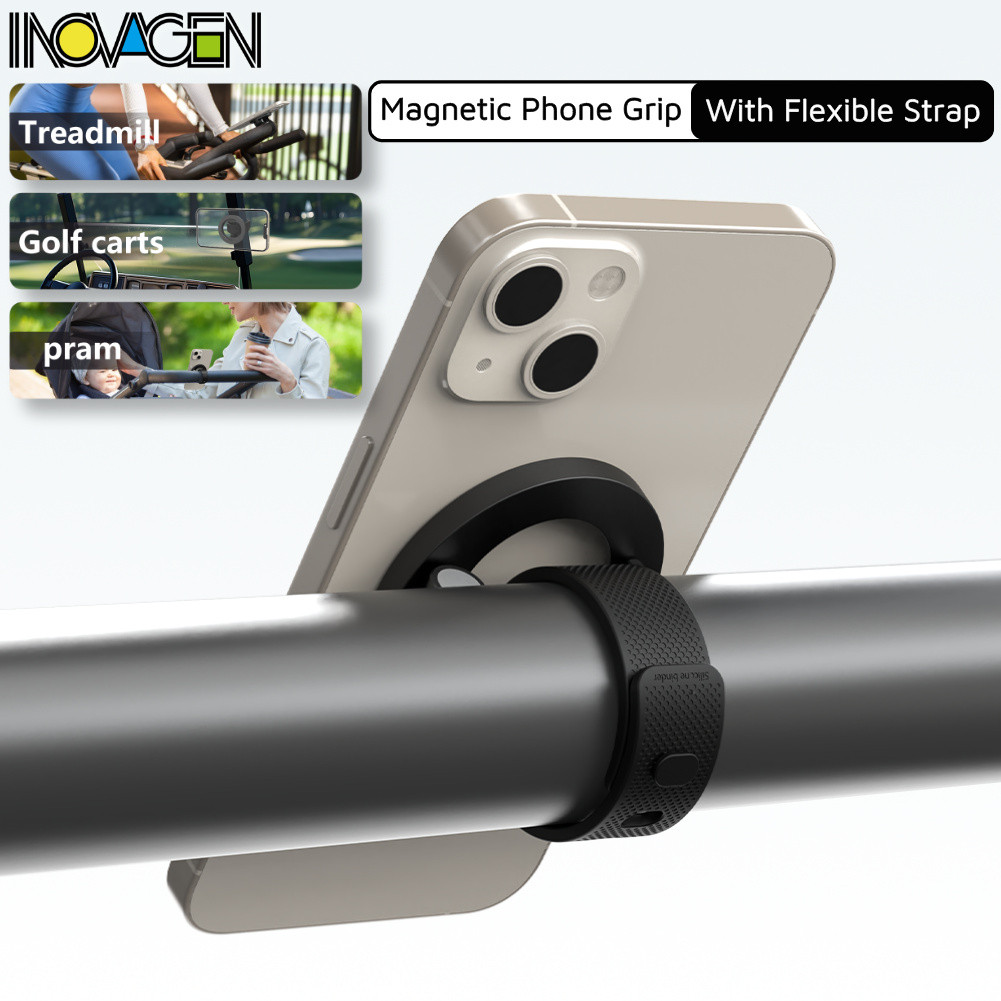 Giá đỡ điện thoại từ tính INOVAGEN có dây đeo linh hoạt bằng silicon, nam châm mạnh mẽ cho xe Golf Pram sử dụng phổ biến