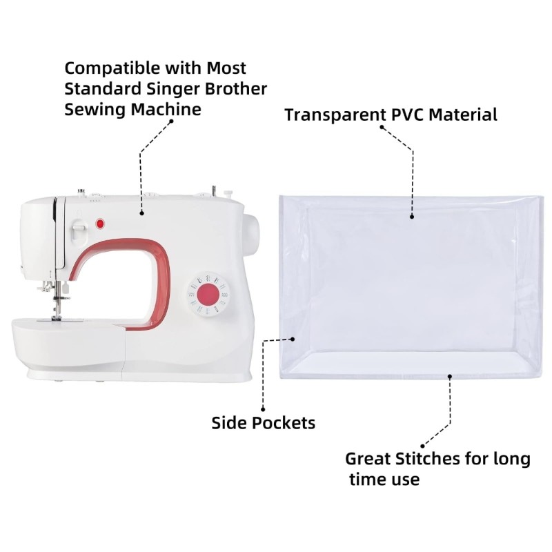 Bapara Máy May Bảo Vệ Trong Suốt Chống Bụi Co Giãn Vải PVC
