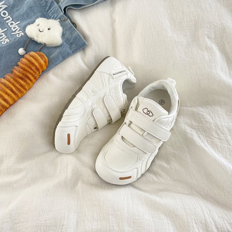 Thời Trang Velcro Ngón Chân Tròn Dễ Thương Đế Dày Sinh Viên Giày Thể Thao Mùa Thu Phong Cách Mới Mặc Hàng Ngày Chống Trơn Trượt Chống Mài Mòn Nhẹ Thể Thao Sneake