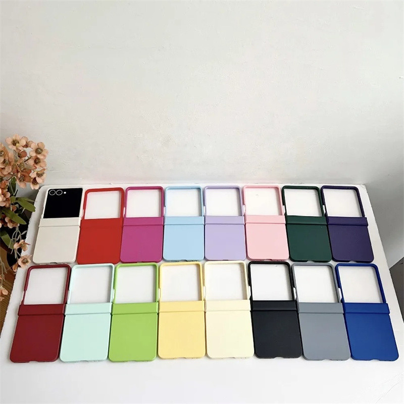 Ốp điện thoại mờ màu kẹo Dopamine cho Samsung Galaxy Z Flip 7 7FE 6 5 Flip 4 3 5G Bản lề bảo vệ mặt sau cứng