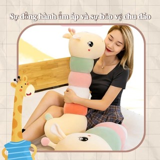 【BabyJoy】Gối Ôm Hươu Cao Cổ Dễ Thương 55cm,Thú bông bé hươu 3 màu ngộ nghĩnh,Vải cotton mềm chất lượng cao