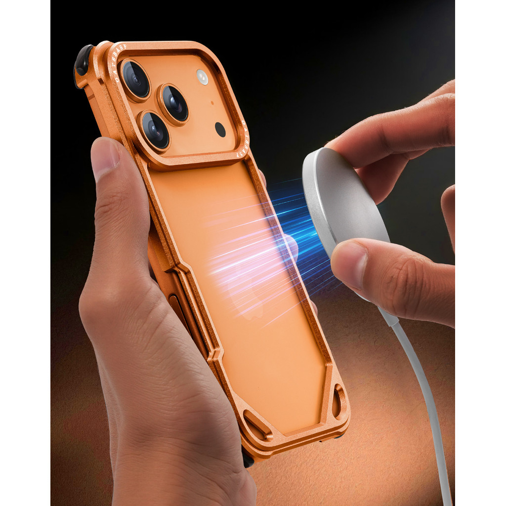 15 16 17 Pro / Pro Max / 17 Air Phone Case Kim Loại Tối Giản Sạc Không Dây Siêu Mỏng Protecitve Cover