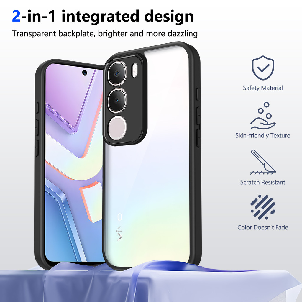 Ốp lưng Vivo Y19S Pro Vỏ trong suốt mờ thời trang cho Vivo Y19S Vỏ điện thoại