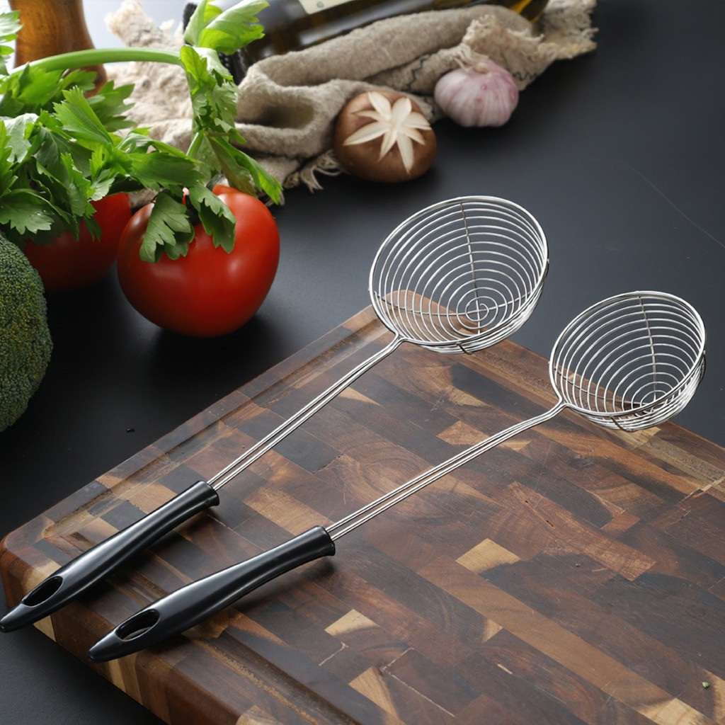 M6B7 Vợt múc Topping trân châu, vợt múc lẩu inox cán đỏ siêu bền MALAN