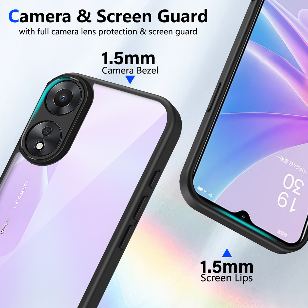 Ốp lưng OPPO A38 Vỏ trong suốt mờ thời trang cho Ốp điện thoại OPPO A38