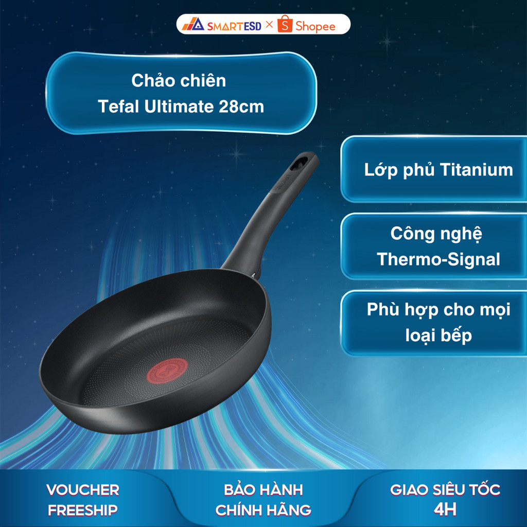 Chảo chiên Tefal Ultimate 28cm (G2680622) - Sản xuất tại Pháp - Bảo hành chính hãng 24 tháng