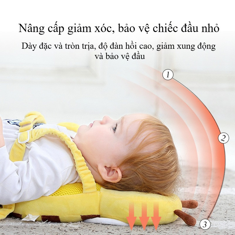 Gối Bảo Vệ đầu Và Lưng Bé Chống,Tập Đi Cho Bé,bảo Vệ Khi Té Ngã Hiệu Quả,Bảo Vệ An Toàn Cho Bé,Tặng Dây Đai Bảo Hiểm