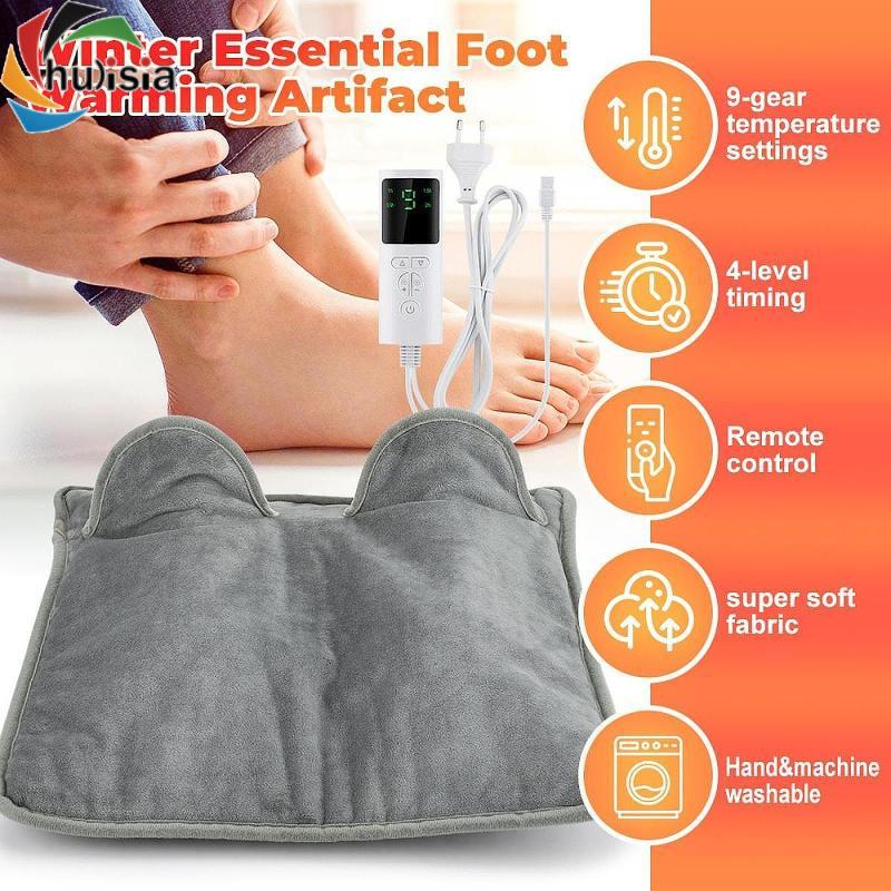 Máy sưởi chân bằng điện Di động 9 cài đặt nhiệt độ và 4 hẹn giờ Tấm sưởi chân thoải mái Mềm mại cho phòng ngủ Văn phòng Giường gia đình trong nhà