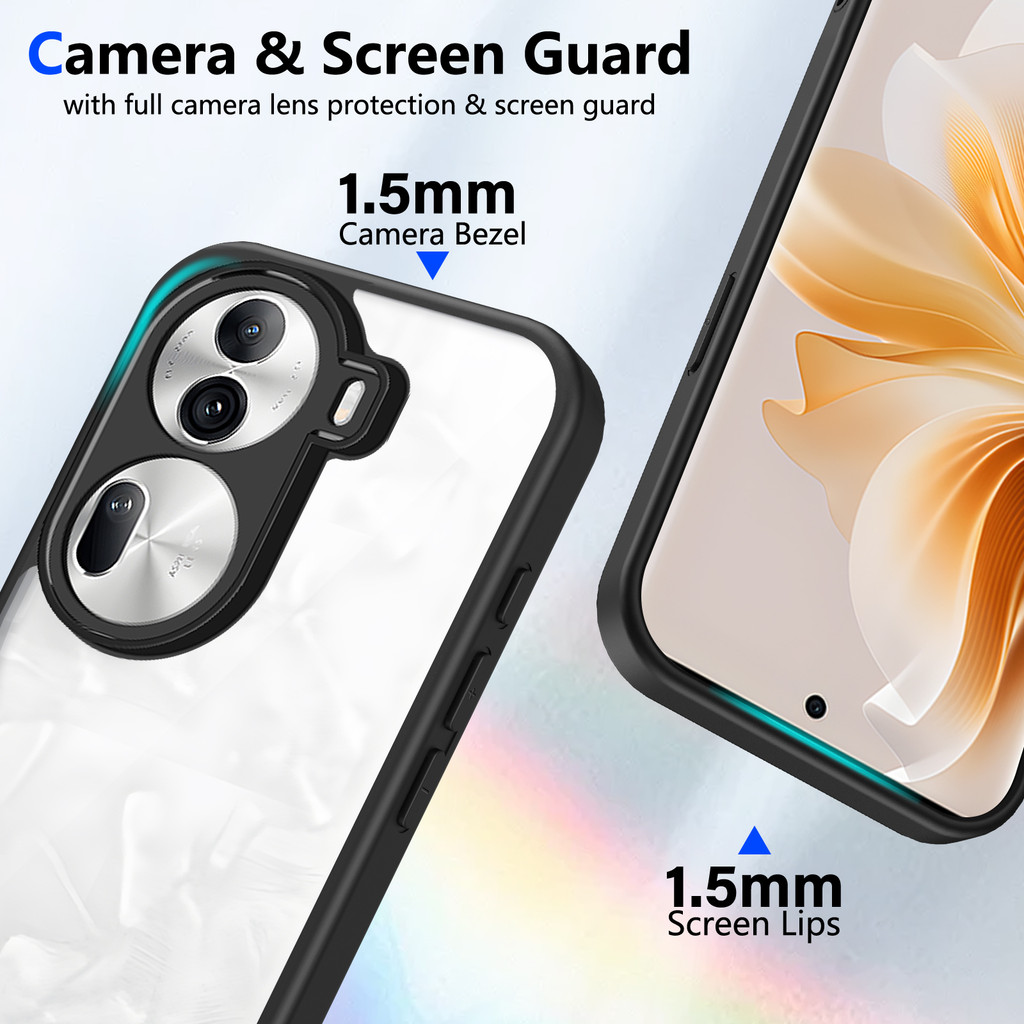 Ốp lưng Reno 11 Pro 5G Vỏ trong suốt mờ thời trang cho OPPO Reno 11 5G Vỏ điện thoại