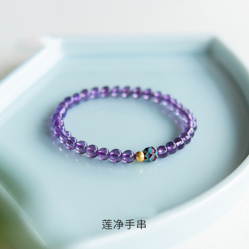 Vòng tay thạch anh tím tinh tế tự nhiên dành cho nữ