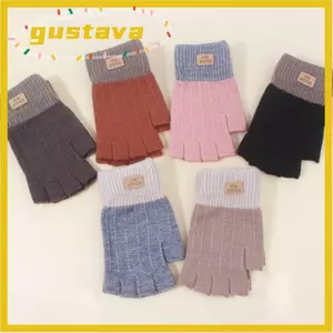 Găng Tay Giữ Nhiệt GUSTAVA, Găng Tay Không Ngón Dệt Kim Co Giãn Chống Đóng Băng, Găng Tay Nửa Ngón Ấm Áp Dày Nam Nữ
