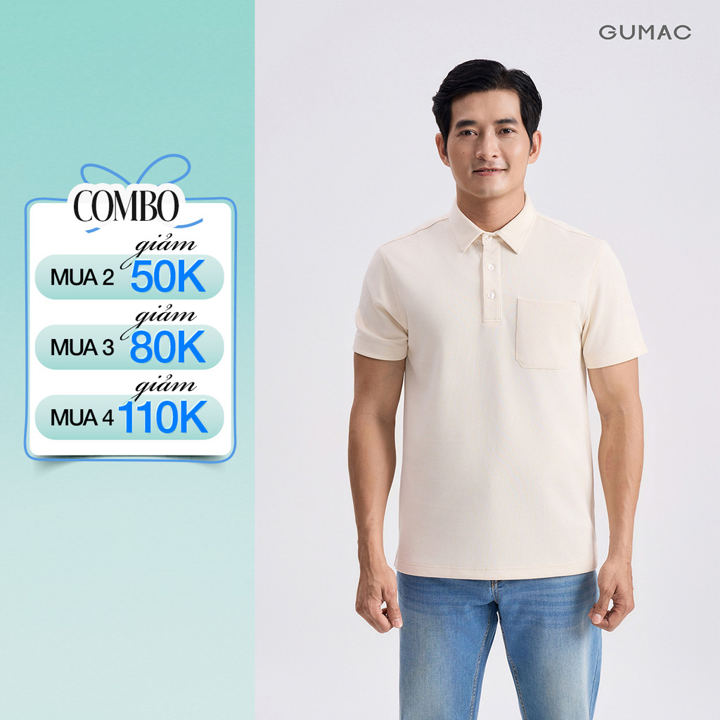 Áo Polo Nam GUMAC Form Suông Tay Ngắn Xẻ Lai Hai Bên Chất Thun Nano Thoáng Mát APNG04053
