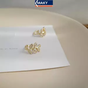 MAKY 1 Chiếc Bông Tai Lá Kim Loại Dễ Thương Kẹp Trên Bông Tai Cho Nữ Bé Gái Không Giả Xuyên Sụn Bông Tai Vòng Tai VN