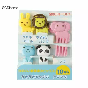 GCDHome 10 Cái / bộ Trẻ Em Động Vật Hoạt Hình Trái Cây Nĩa Ký Trái Cây Toothpi Bento Bữa Trưa Trang Trí HOT