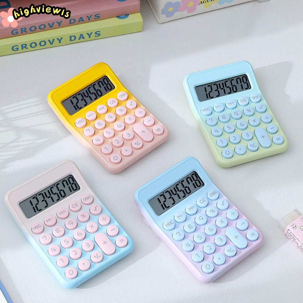 Máy tính bàn phím HIGHVIEWLS, Nút silicon Máy tính điện tử màu kẹo, Phim hoạt hình Máy tính toán Mini 8 chữ số Đồ dùng học tập