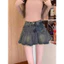 Mùa Hè Y2k Hàn Quốc Cao Cấp Chữ A Xanh Denim Xếp Ly Mini Váy Nữ Punk Bông Tai Kẹp Dạo Phố Thời Trang Váy Jean