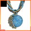 Một thế giới| Vòng cổ mặt dây chuyền hình con công tròn giả Opal dành cho nữ Bohemian