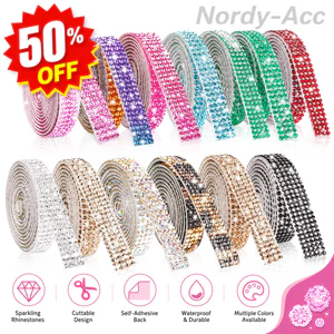1YARD TỰ NHIÊN CRYSTAL RHINESTONE RIBBON STICKER 4 / 8 Hàng Rộng DIY Điện Thoại Ô Tô Thủ Công Trang Trí