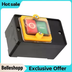 Belleshopp Belleshopp Công tắc chống nước BẬT/Tắt Nút ấn Phụ kiện máy công cụ 10A 380V Chất liệu nhựa
