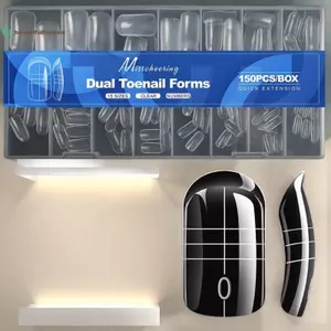 BeautifulHomeA 150 Cái / hộp Móng Chân Chân Giáp Khuôn15 Kích Thước Poly Gel Móng Chân Nối Dài Có Thể Tái Sử Dụng Full Cover Khuôn Cho Móng Chân Acrylic VN