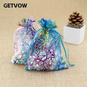 GETVOW 10 / 20 Chiếc Kẹo Túi Trang Trí Sinh Nhật Trang Sức Gói Quà Tặng Trang Trí Tiệc Cưới Ủng Hộ Dập Nóng