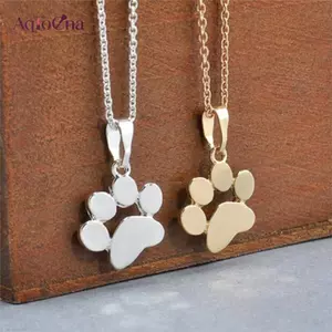 AqToCna Thời Trang Nữ Thú Cưng Dễ Thương Chó Dấu Chân Mèo Paw Mặt Dây Chuyền Dây Chuyền Nelace Trang Sức AqToCna