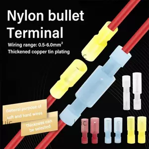 JUIC 20 Cái / bộ Thiết bị đầu cuối uốn mông, Đầu nối dây hình viên đạn cách nhiệt, Đầu nối dây uốn bằng Nylon bền bỉ