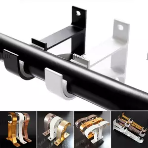 JUIC 1 Cái Giá Treo Rèm, Phần Cứng Đồ Nội Thất Hợp Kim Nhôm Móc Treo Móc Treo, Thanh Ngang Đơn Đôi Treo Cố Định Kẹp Thanh Hỗ Trợ Kẹp