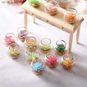 Mô hình mọng nước YOLOGO, Nhà búp bê 1: 12 đầy màu sắc sống động như thật, Bình thủy tinh hợp thời trang Đồ trang trí cây xanh thu nhỏ
