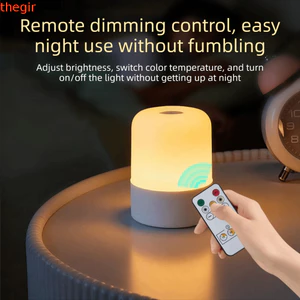 THEGIRL8B Cảm Ứng Đèn Ngủ, Đèn Ngủ Phòng Ngủ 3 Màu, Ánh Sáng Mềm Bảo Vệ Mắt Điều Khiển Từ Xa Sáng Tạo Đèn Ngủ Trang Trí Nhà