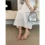 TT 2026 Phong Cách Mới Mùa Hè Flip-Flops Nữ Mũi Mở Tất Cả Trận Đấu Sang Trọng Kim Loại Dày Gót Khóa Giày Sandal Cao Gót