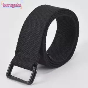 Thắt lưng vải BORAGETE, Free Punch Vòng đôi Khóa quần Thắt lưng, Vải vải Cotton thời trang Vải vải tốt nhất Thắt lưng vải nam
