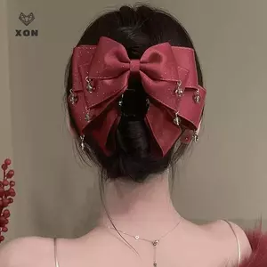 Kẹp Móng Vuốt Retro Pháp Thời Trang Hàn Quốc Kẹp Đuôi Ngựa Màu Đỏ Kẹp Tóc Nữ Phụ Kiện Tóc [Mina]