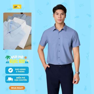 Áo sơ mi nam YODY vạt ngang phom regular, có túi phom trẻ trung công sở MOSS26A011