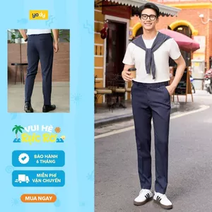 Quần Âu Nam YODY Cạp Di Động Kẻ Sọc mềm mại, thoải mái vận động cả ngày, chống tia UV QAM7015