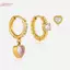 HFSHY Bộ 3 Bông Tai Zircon Trái Tim Tối Giản Mạ Vàng PVD Cho Nữ Không Gây Dị Ứng Dainty Trang Sức Cho Công Sở Mặc VN