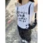 Summer Plus size Pure Desire Hot Girl Áo thun ngắn tay xiên vai in chữ Off-the-Shoulder Loose Cover