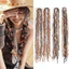 THEGIRL8B 2 Chiếc Màu Gradient Dreadlock Bím Tóc Dài Handmade Bohemian Tây Tạng, Phụ Kiện Tóc Dân Tộc Màu Tóc Tự Nhiên Kẹp Tóc Trong Phần Mở Rộng Tóc Cho Kiểu Tóc